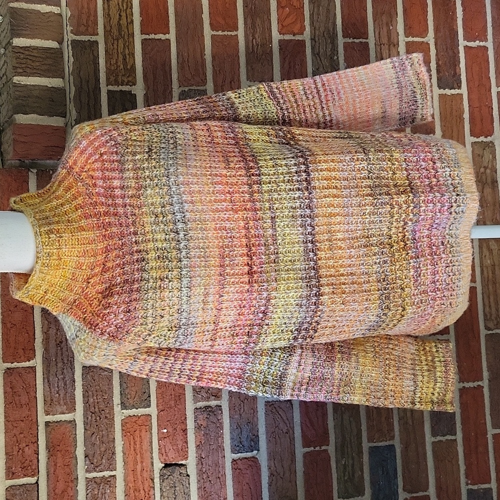 Lou & Grey Space-dyed Mock Neck Sweater Size Large